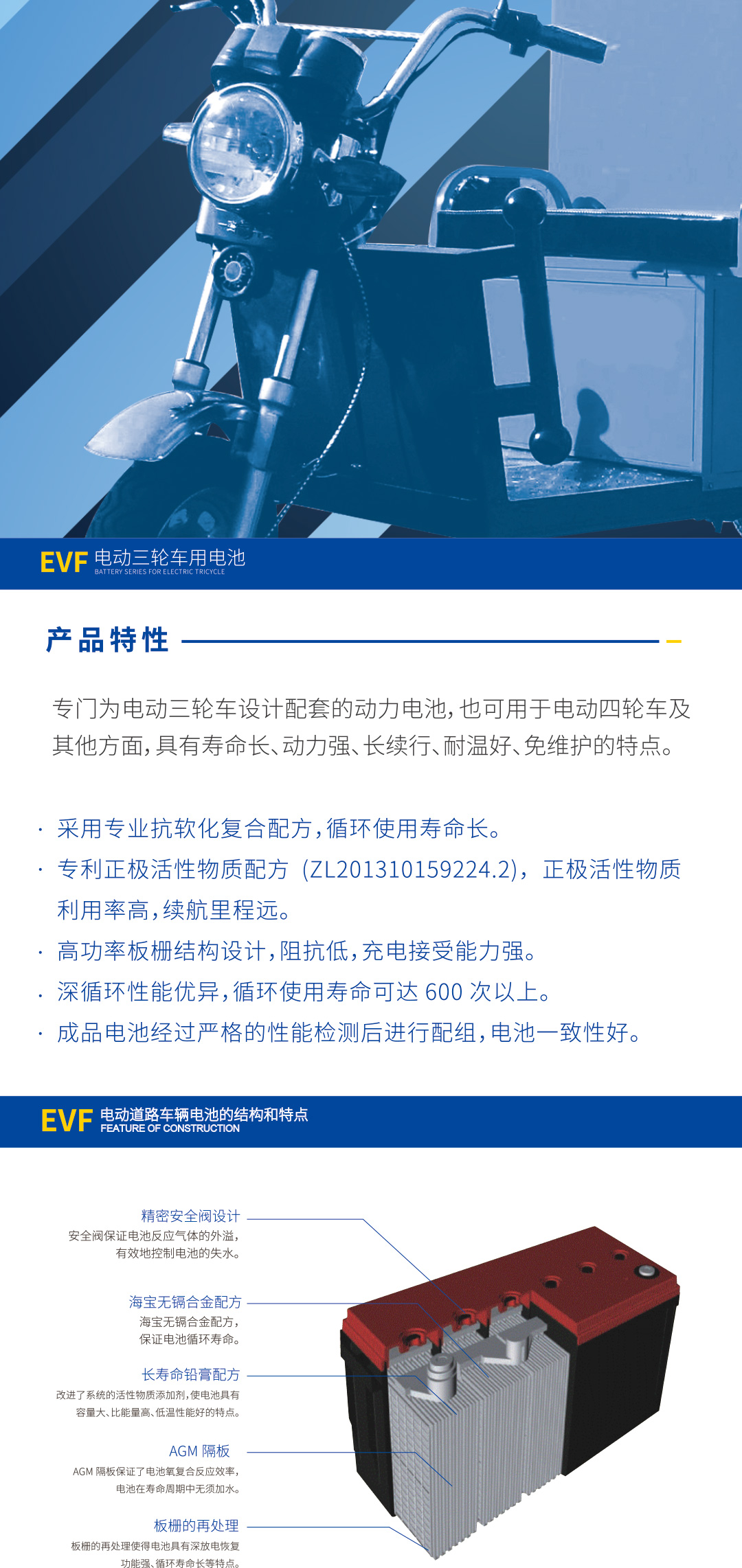 電動三輪車用電池